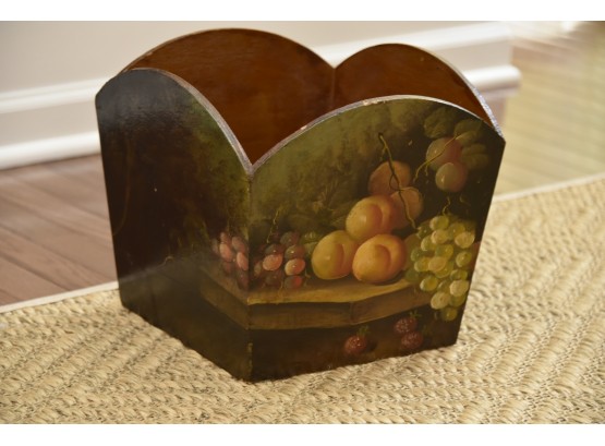 Wood Painted Fruit Waste Basket