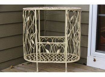 Outdoor Wrought Iron Side Table 23 X 14 X 25