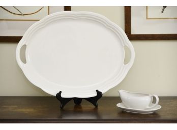 Holiday Serving Platter With Gravy Boat