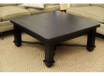 Custom Oversized Black Coffee Table With Hideaway Drawer  41 X 41 X 19