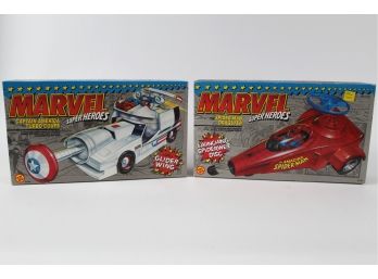 Marvel Toy Biz 1990 Captain America Turbo Coupe & Spider-Man Dragster