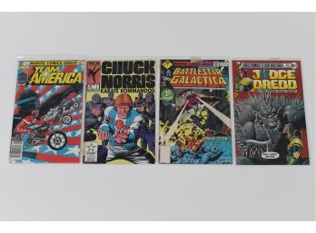First Edition Comic Book Lot Including Chuck Norris, Battlestar Galactica