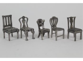 Williamsburg Kirk Stieff Miniature Pewter Chairs