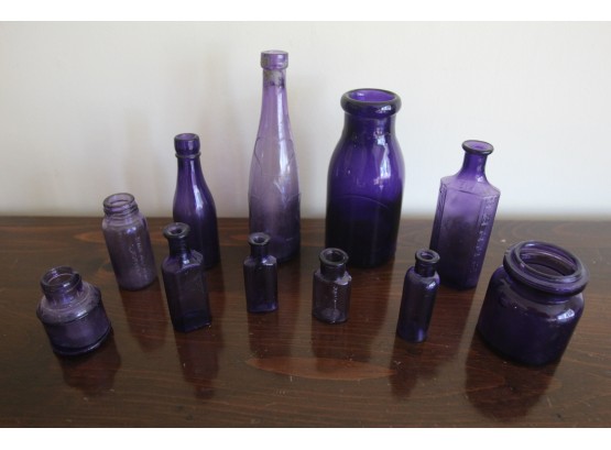 Antique Purple Bottles