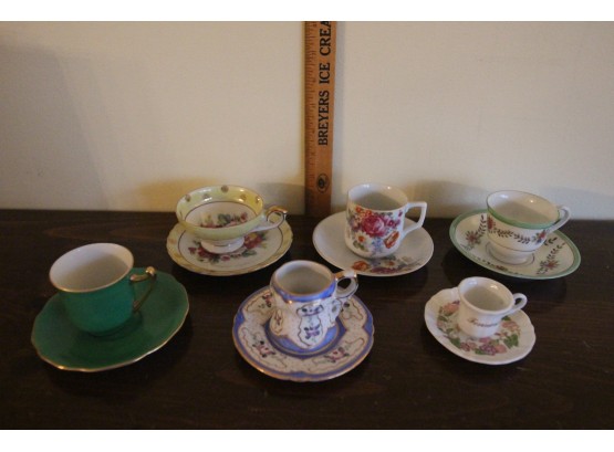 Collection Of Antique Tea Cups And Saucers Including Gold Castle, Japan, Limoges