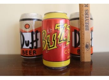 2 Duff Cans & 1 Buzz Cola Can
