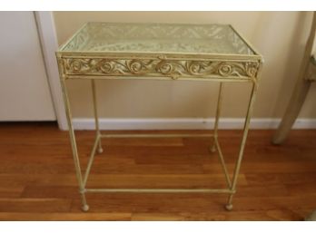 Lovely Vintage Wrought Iron Table With Glass Top