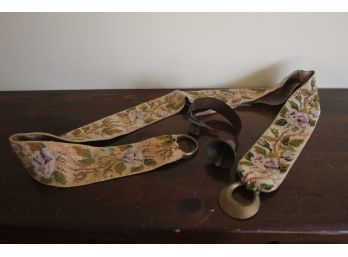 Antique Tapestry Bell Pull W/Bell