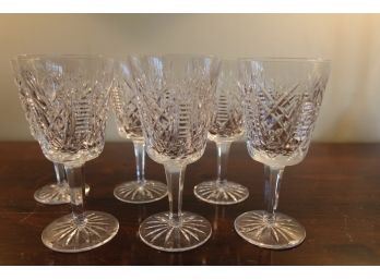 6 Vintage Waterford Water Goblets Made In Ireland