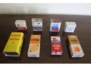 8 Vintage Spice Tins & Boxes