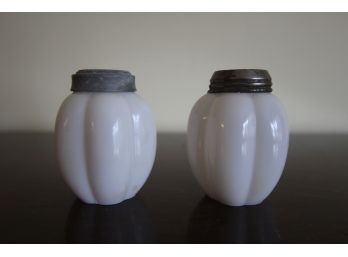 Vintage Milk Glass Salt & Pepper Shakers