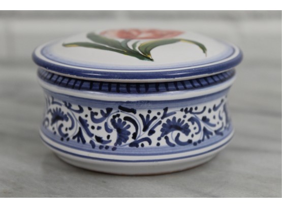 Hand Painted Delft Trinket Box