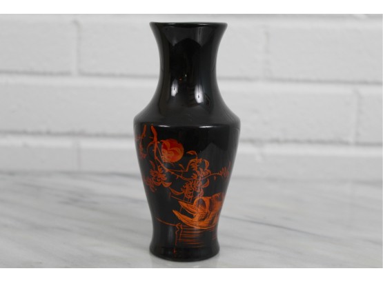 Hand Painted Asian Bud Vase