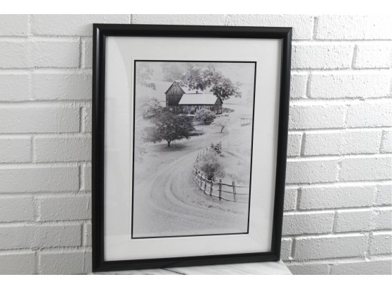 Black & White Farm Framed Photo 21' X 17'