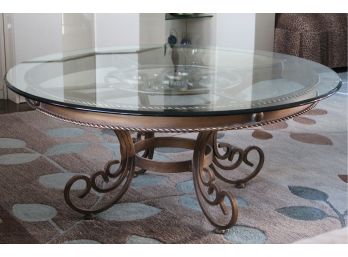 Glass Top Coffee Table 43'D X 18'H
