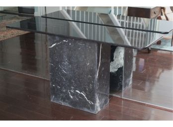 Black Marble Entry Way Table 54'L X 19'W X 29'H