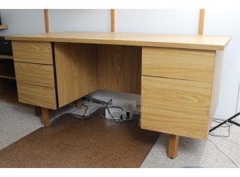 Desk With File Drawers 60'L X 30'W X 28.5'H (Item Located Upstairs, Bring Help To Remove)