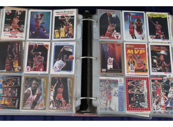 Binder Full Of Basketball Cards Including Many Michael Jordan Cards