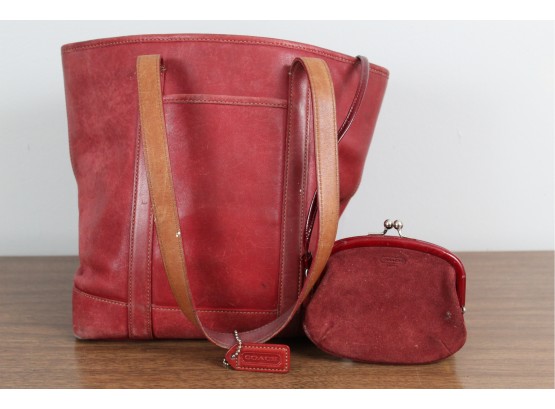 Red Coach Bag & Wallet