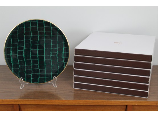 Domenico Vacca Alligator Emerald Charger Plates (New In Box)