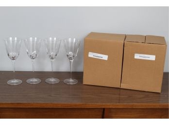 Set Of 12 Vietri Optical Clear Water Goblets (New In Box)
