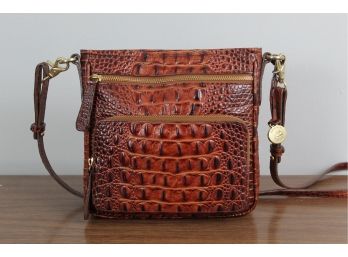 Brahim Crocodile Style Leather Handbag
