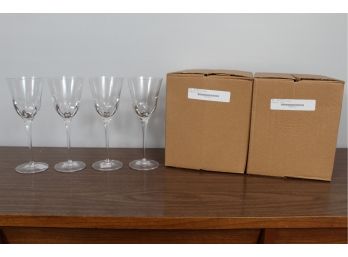 Set Of 12 Vietri Optical Clear Wine Glasses (New In Box)