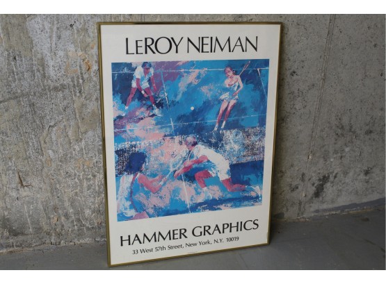 Large LeRoy Neiman Tennis Match Framed Print 22' X 30'