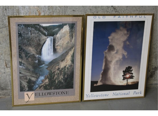 Pair Of Framed Yellow Stone National Park Prints 24' X 18'