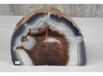 Natural Agate Book Ends From Brazil