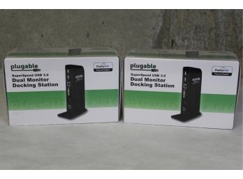 Two Plugable Dual Monitor Docking Stations