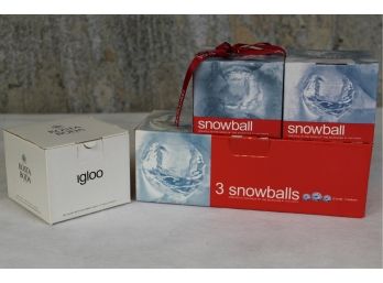 Kosta Boda Crystal Igloo & Snowball Candle Holders