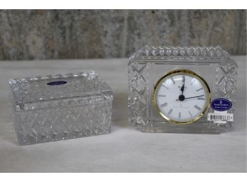 Royal Doulton Crystal Lidded Box & Clock