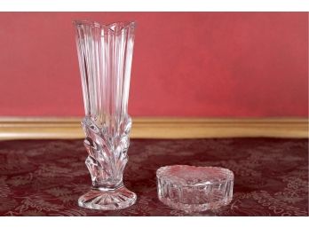Glass Vase & Heart Shaped Lidded Box