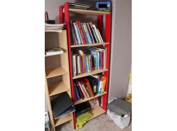Red Bookshelf (Books Not Included) 25'L X 12'W X 72'H