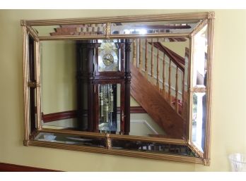 Beautiful Beveled Mirror With Gold Gilt Frame 45' X 31'