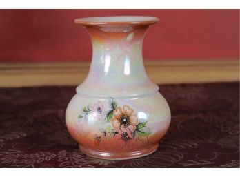 Iridescent Flower Design Vase Made In Brazil