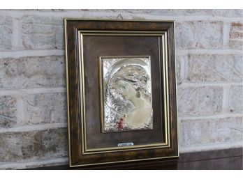 Sterling Silver 925 Italian Bas Relief Framed Vintage Art Signed D.A.Argento.925  8' X 10'