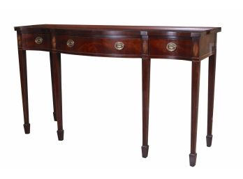 Vintage Baker Furniture Historic Charleston Mahogany High Leg Sideboard With Glass Top 60'L X 20'D X 35.5'H