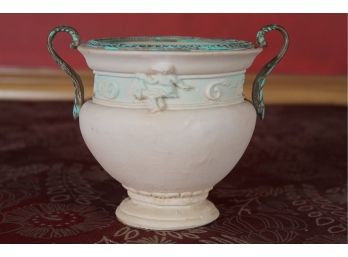 Small Dual Handle Clay Vase