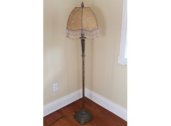 Drop Bead Floral Shade Floor Lamp (5 Feet Tall)