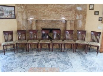Set Of 8 'A.Sibau' Italian Cherry Wood Dining Chairs  Paid $7500  20'L X 18'W X 36'H