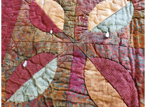 'Falling Leaves' Handmade Quilt 34 X 34