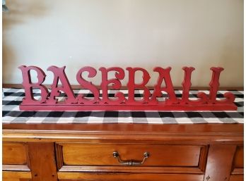 'Baseball' Painted Wood Sign 34' Wide