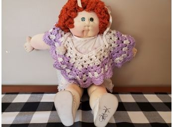 Rare Xavier Roberts 22' Cabbage Patch Doll With Red Hair And Emerald Green Eyes