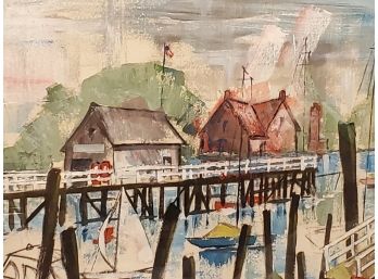 Samuel Halpert  (1884 - 1930) Original Watercolor Framed And Signed