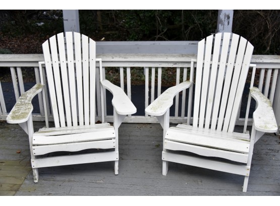 Pair Of Outdoor Adirondack Chairs