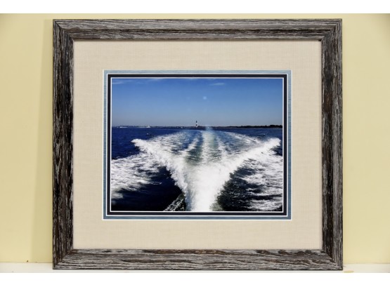 Gorgeous Photo Of Boat Wake With Fire Island Lighthouse 23 X 20