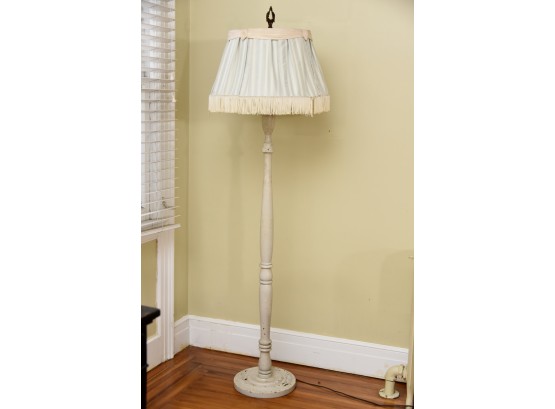 Painted Wood And Brass Accent 65' Floor Lamp