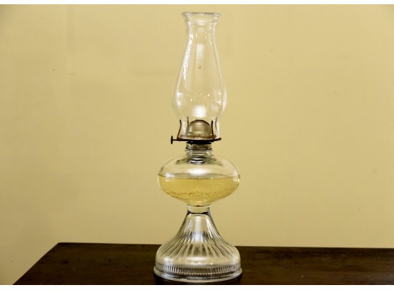 Vintage Clear Glass Hurricane Lantern